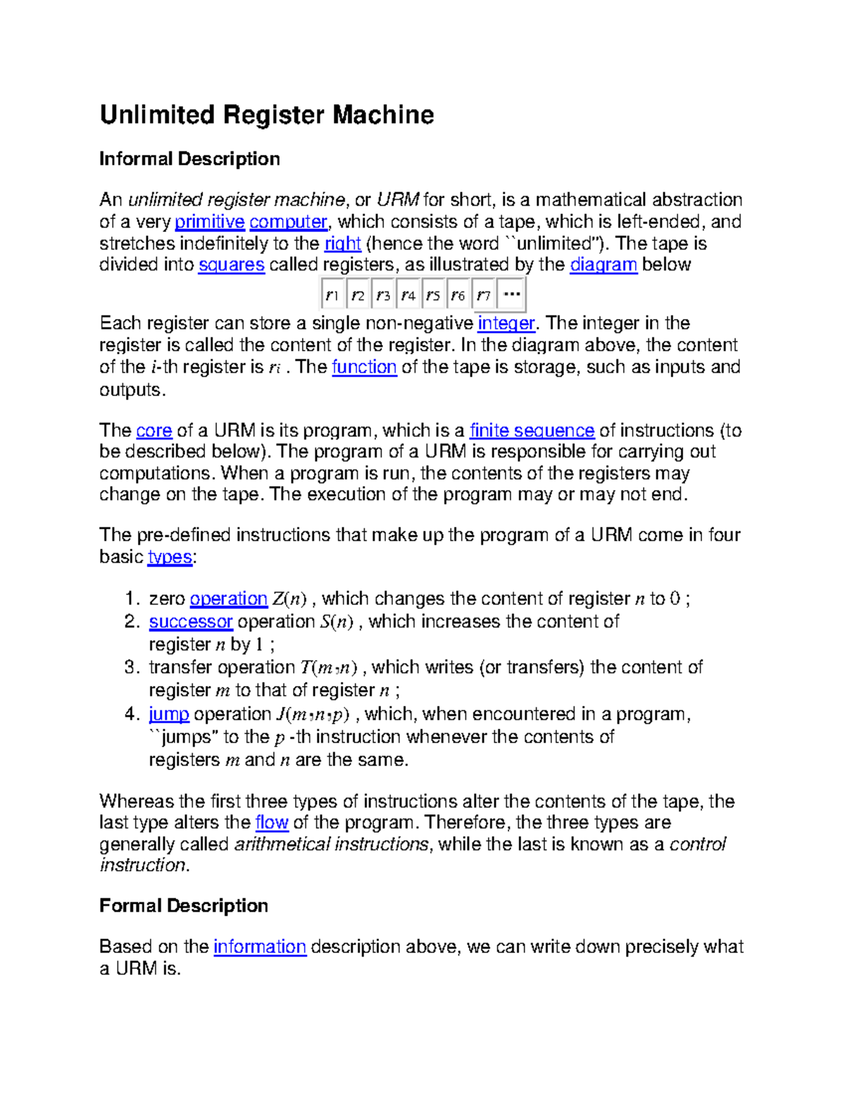 Understanding Unlimited Register Machines: A Comprehensive Study - Studocu