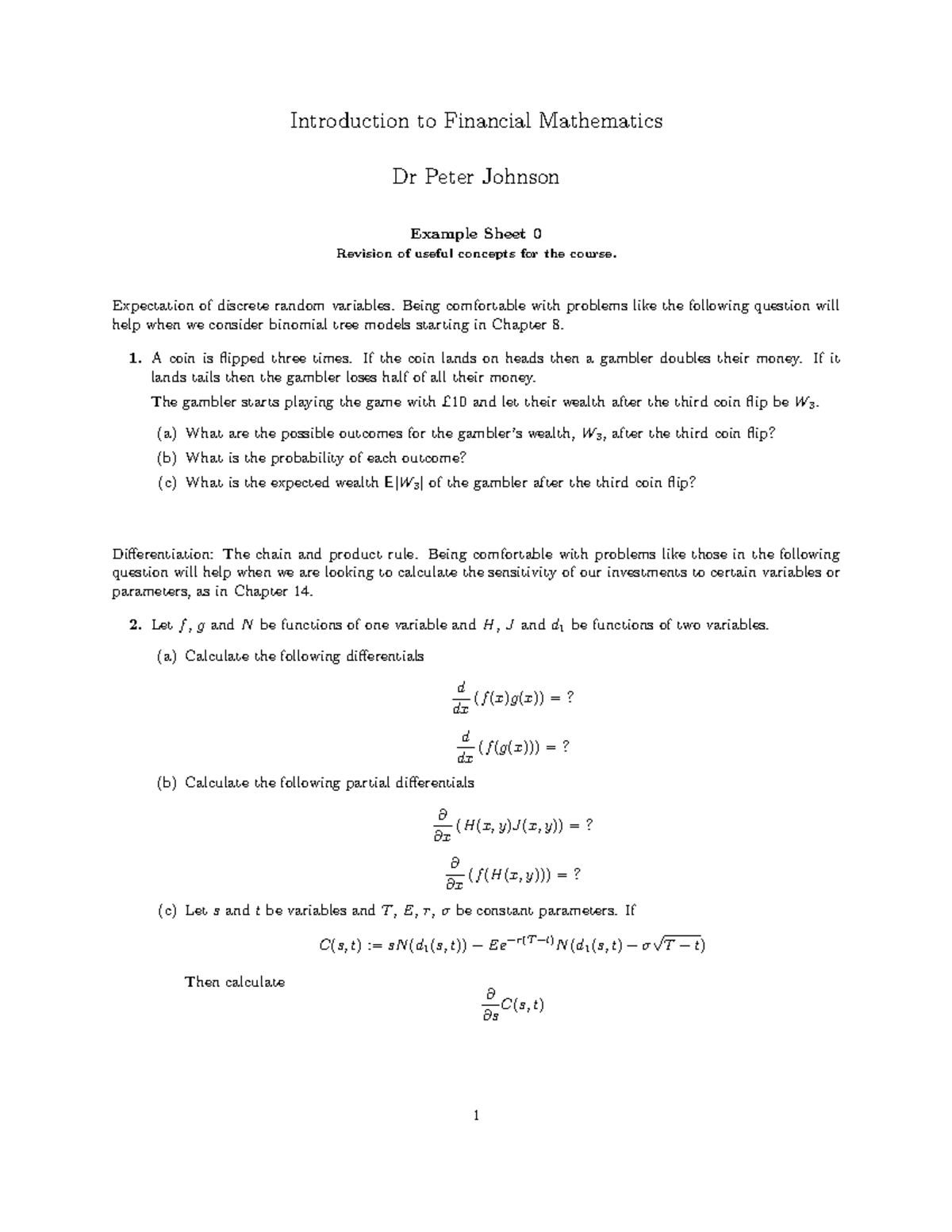 Financial Math Examples - Math20912 Revision of Concepts - Studocu