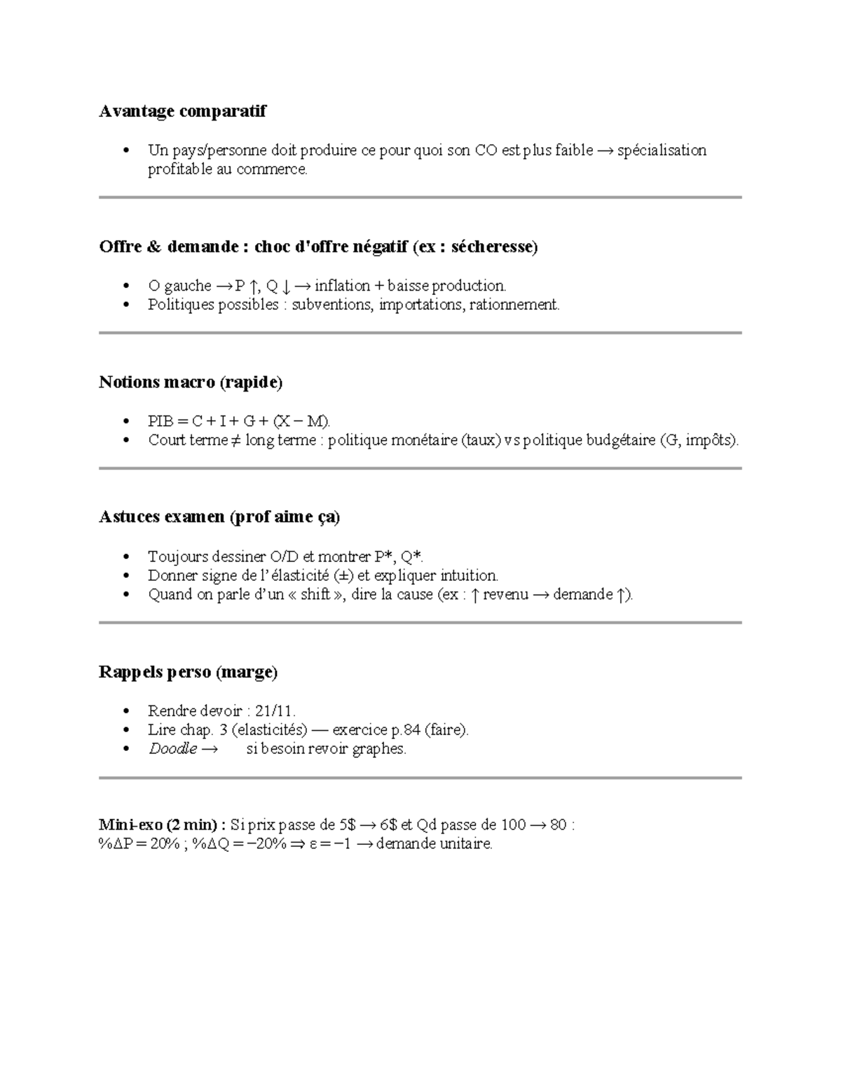 Econ 202 - Short Notes on Comparative Advantage and Policies - Studocu