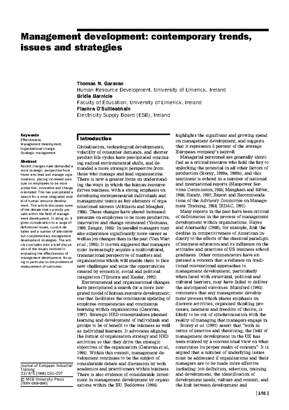Management Development - contemporary trends, issues and strategies ...