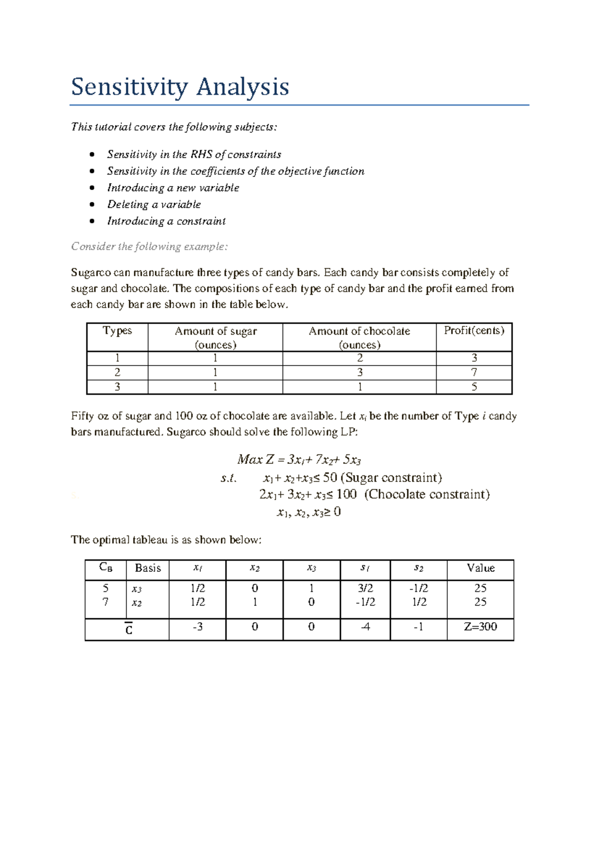 Sensitivity Analysis Step-by-Step Guide (Test) - Studocu