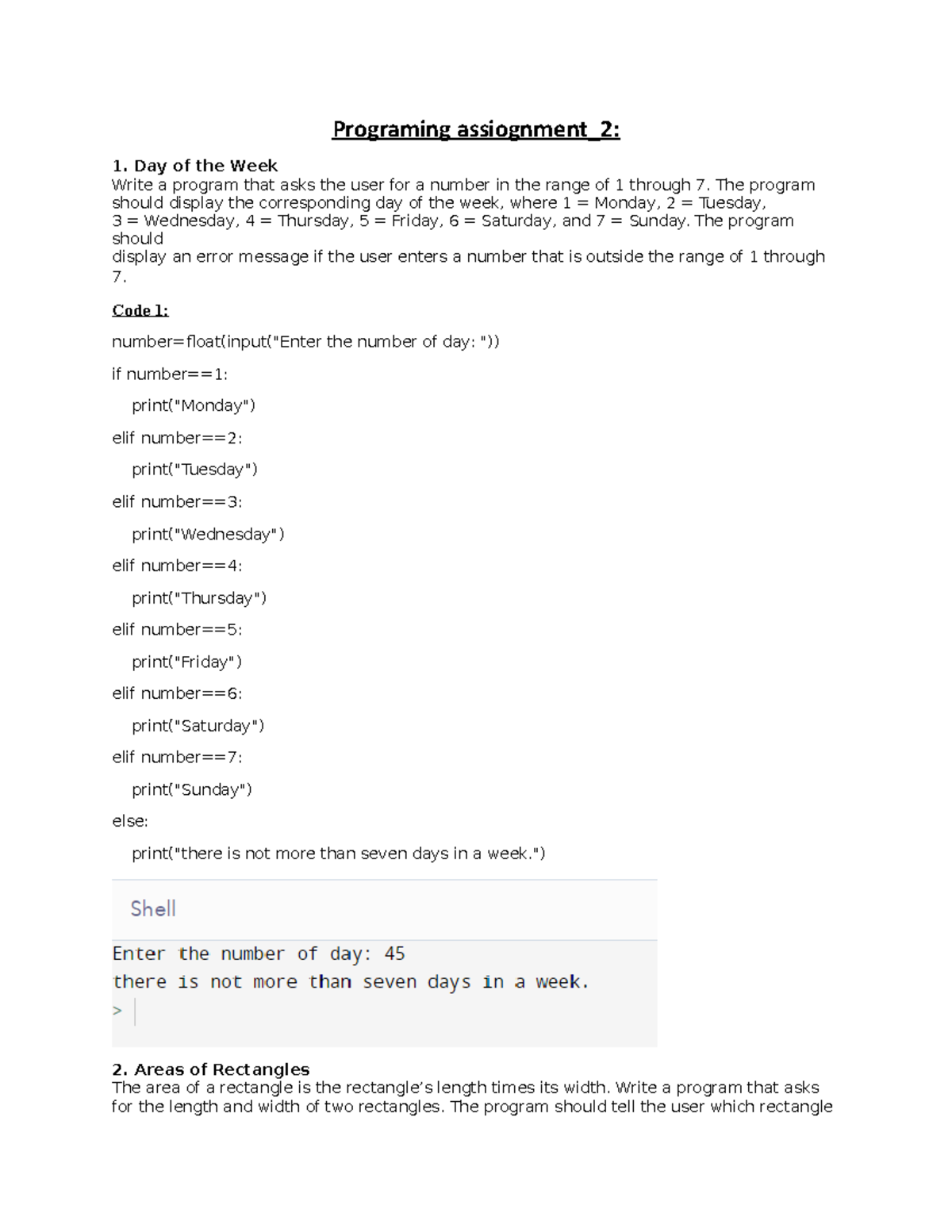 Naseem 011-21-0034 Chapter 3: Programming Assignment Solutions - Studocu