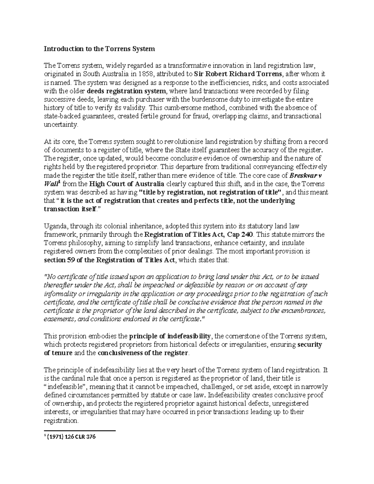 The Torrens System of Land Registration: An In-Depth Analysis of Its ...