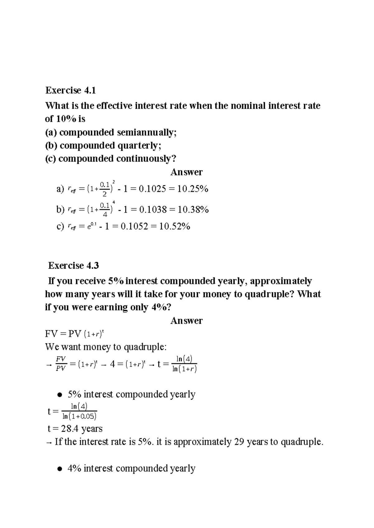 QM 3rd Assignment: Effective Interest Rates & Investment Calculations ...