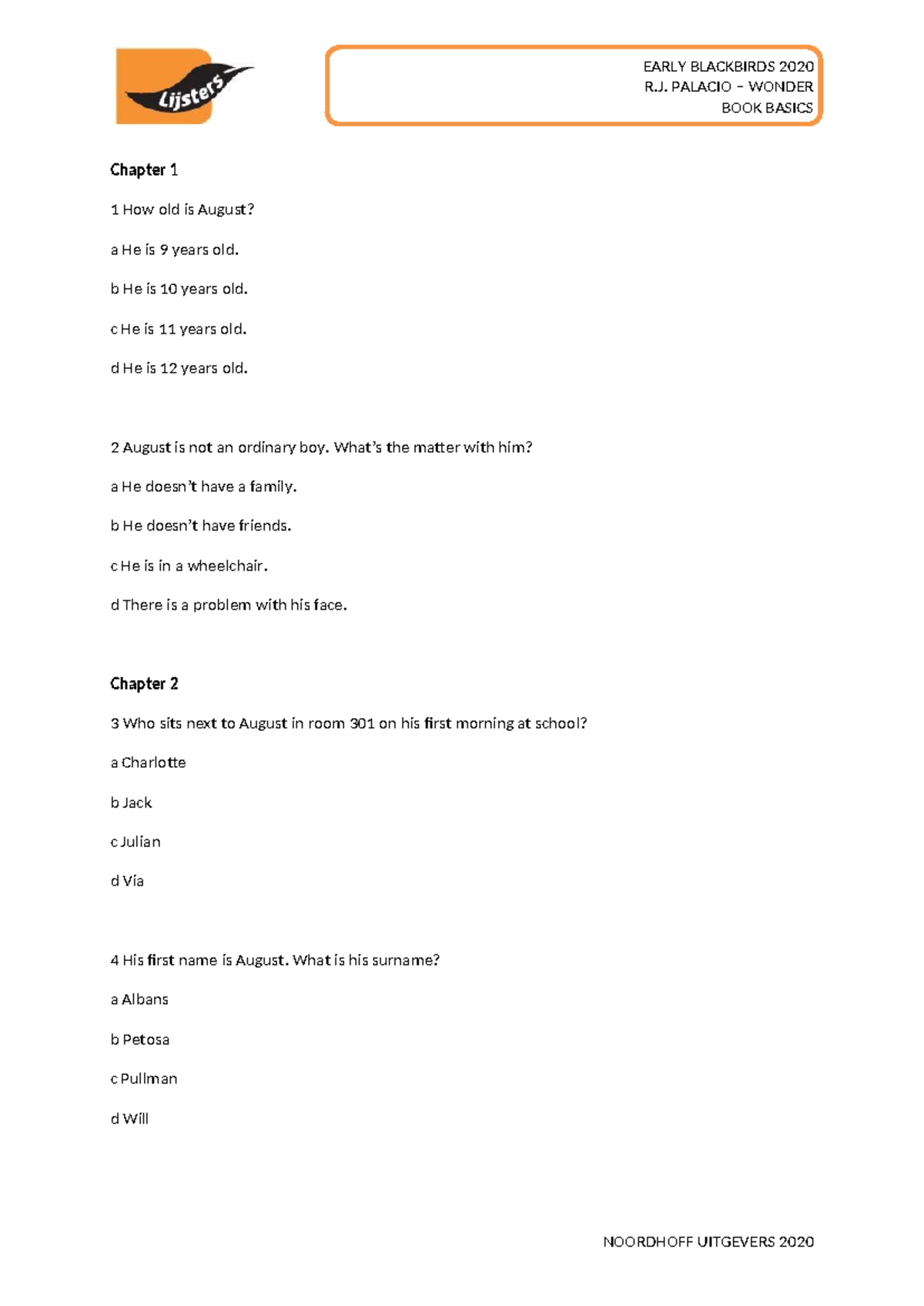 EB2020 Wonder Book Basics: Chapter Quiz Questions & Answers - Studeersnel