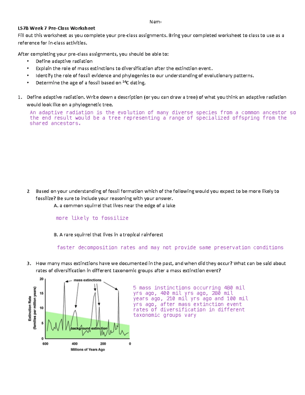 LS7B Week 1 Pre-Class Reading Guide and Worksheet - Studocu