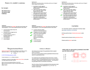 Module 2 Summary ppt - Physics 221, module 2, summary Key Concepts ...