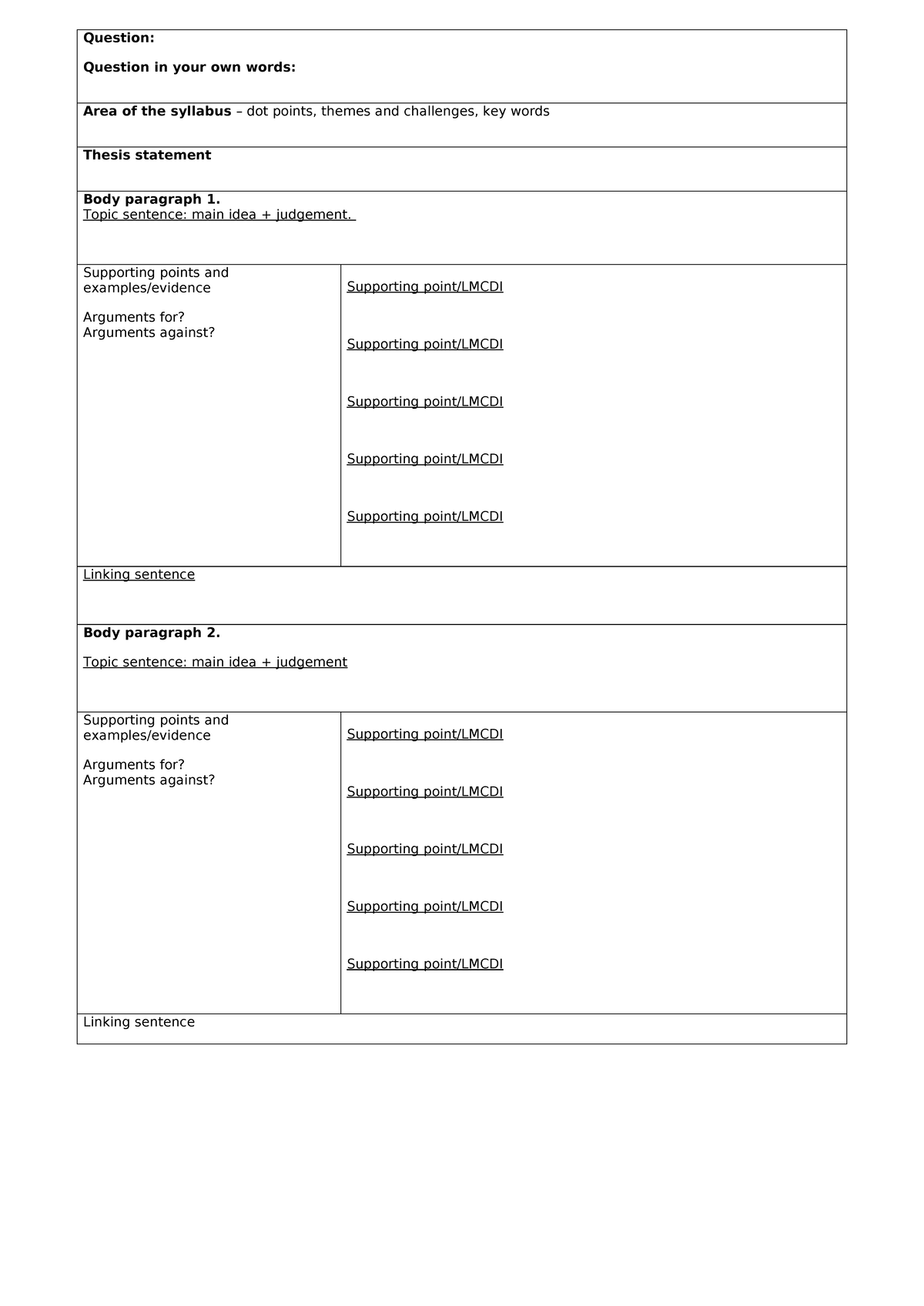 GEP Essay Organizer: Themes, Arguments, and Structure Guide - Studocu