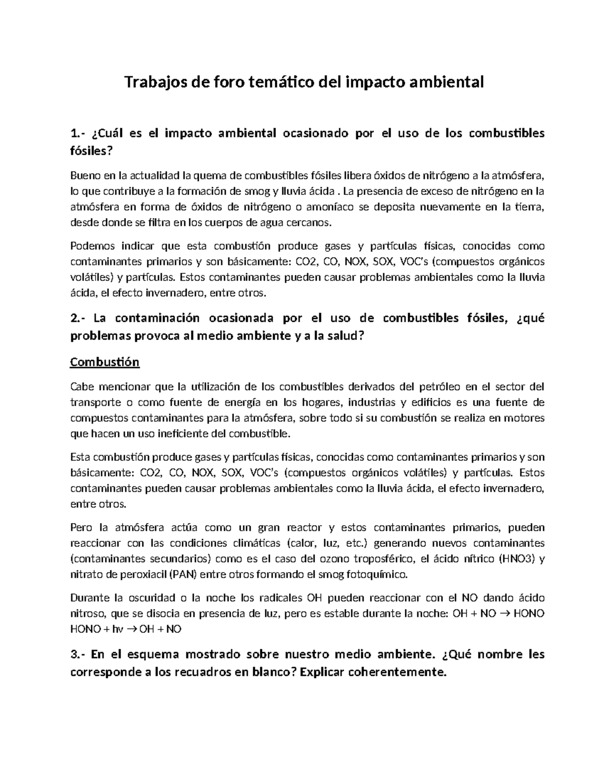 Foro Temático 1: Impacto Ambiental y Contaminación por Combustibles Fósiles - Document Preview