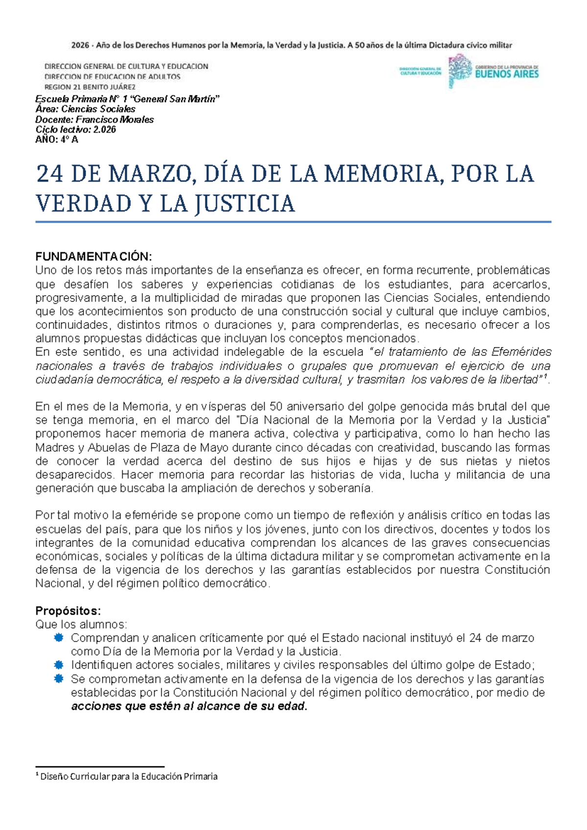 Florecerán Pañuelos: Actividades para el Día de la Memoria 4º A - Studocu