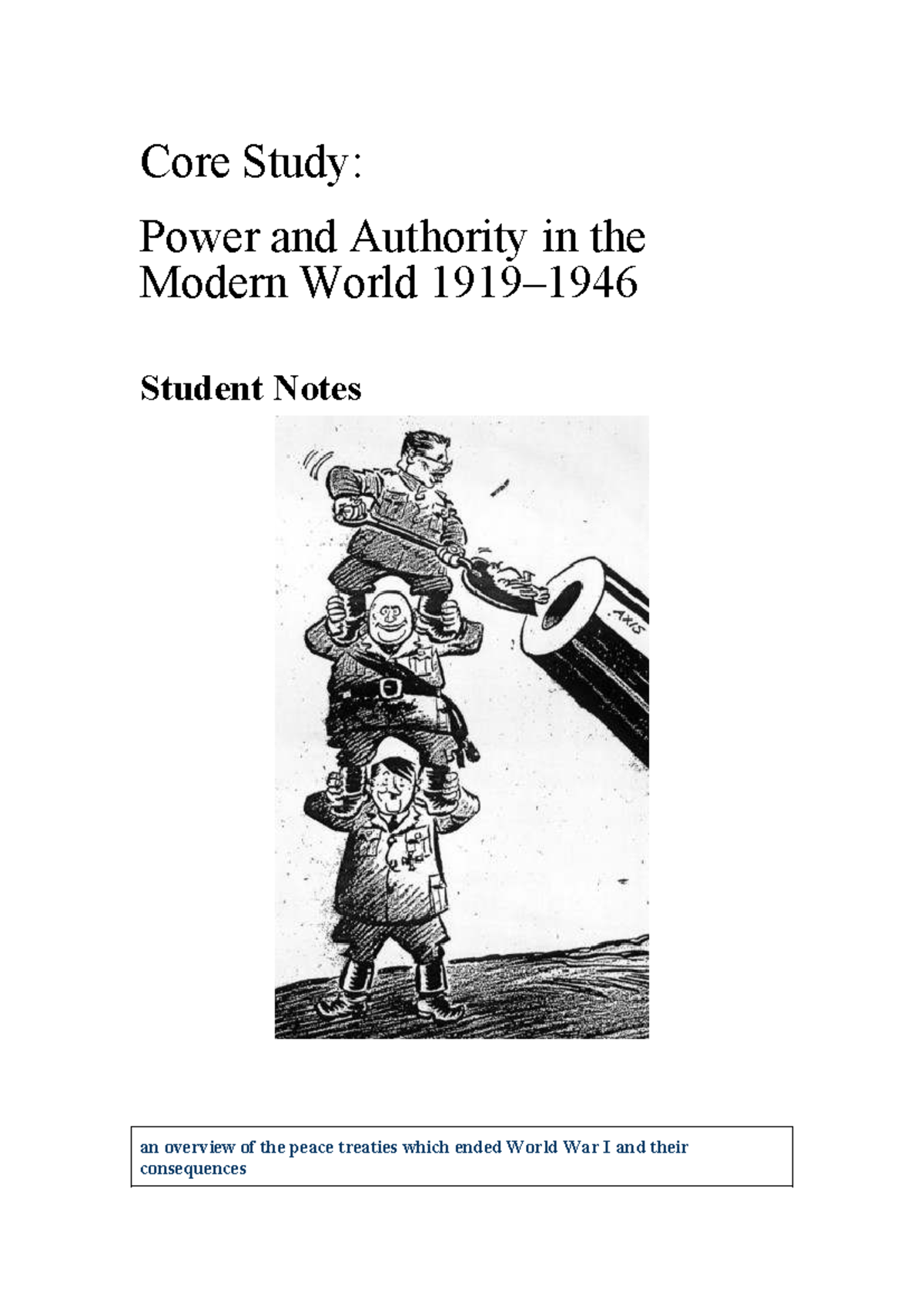 Core Study: Power and Authority in the Modern World - WWI Peace ...