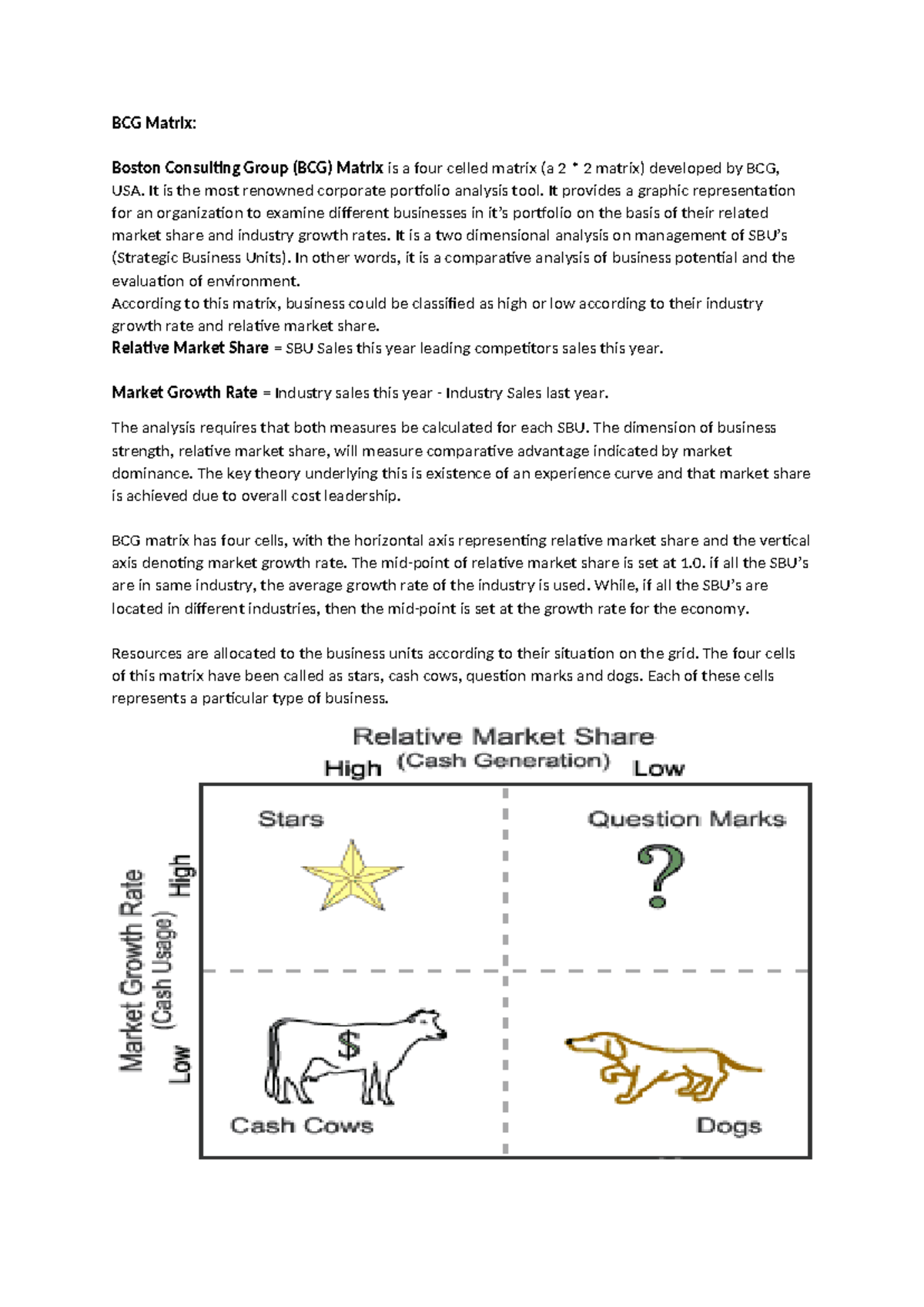 BCG Matrix Overview and Analysis - Strategic Business Units Guide - Studocu
