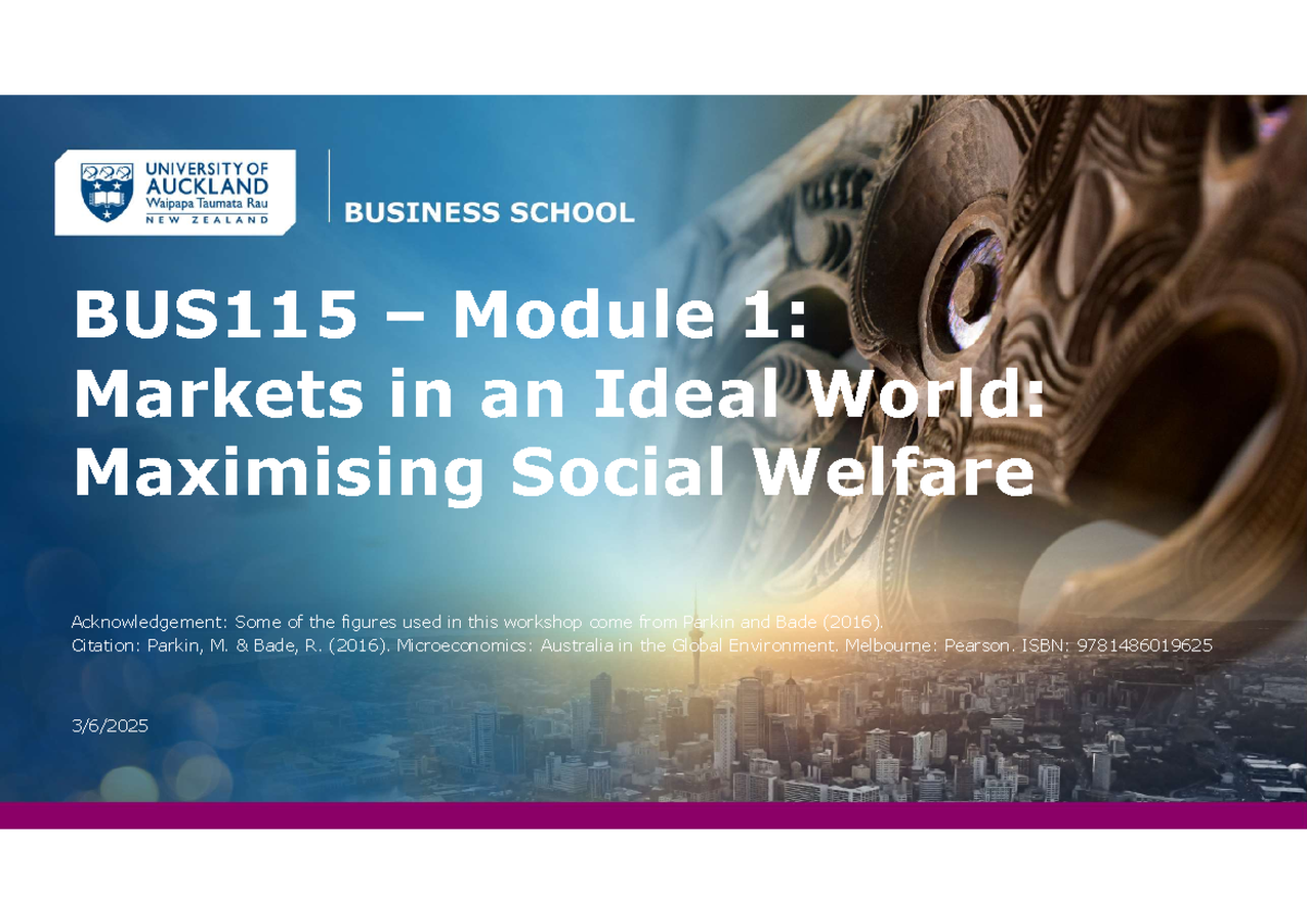 B115 - 2025 Workshop 1 - suggested answers - BUS115 – Module 1: Markets ...
