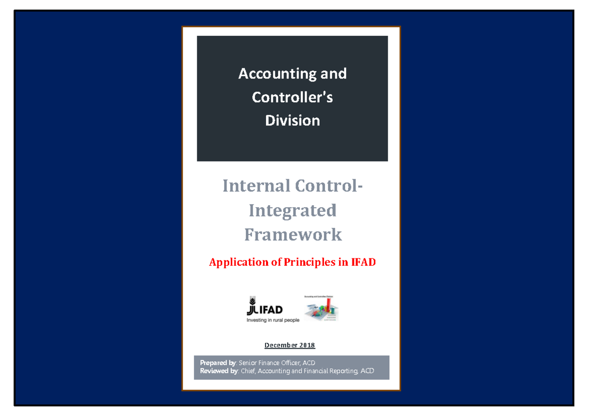 Internal Control - Integrated Framework Application in IFAD (ACD) - Studocu