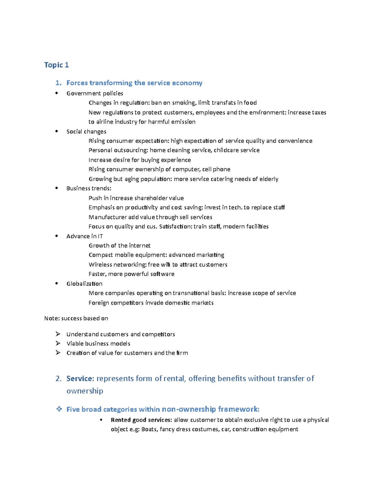 Financial Econometrics ECON1195: Transforming the Service Economy and ...