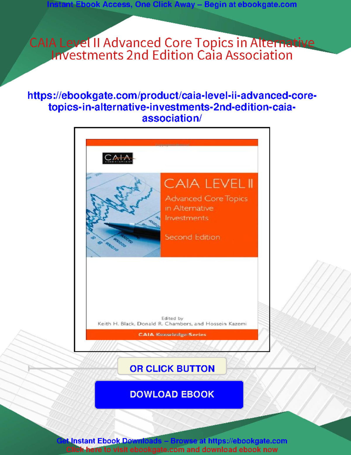 CAIA Level II: Advanced Core Topics in Alternative Investments 2nd Ed ...