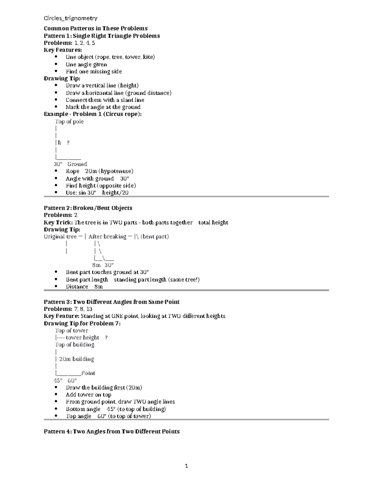 Circles Trigonometry Patterns and Problem Solving Guide - Studocu