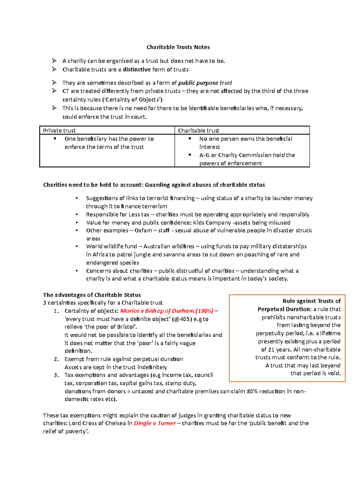 Equity Charitable Trusts Notes: Key Principles and Case Law Insights ...
