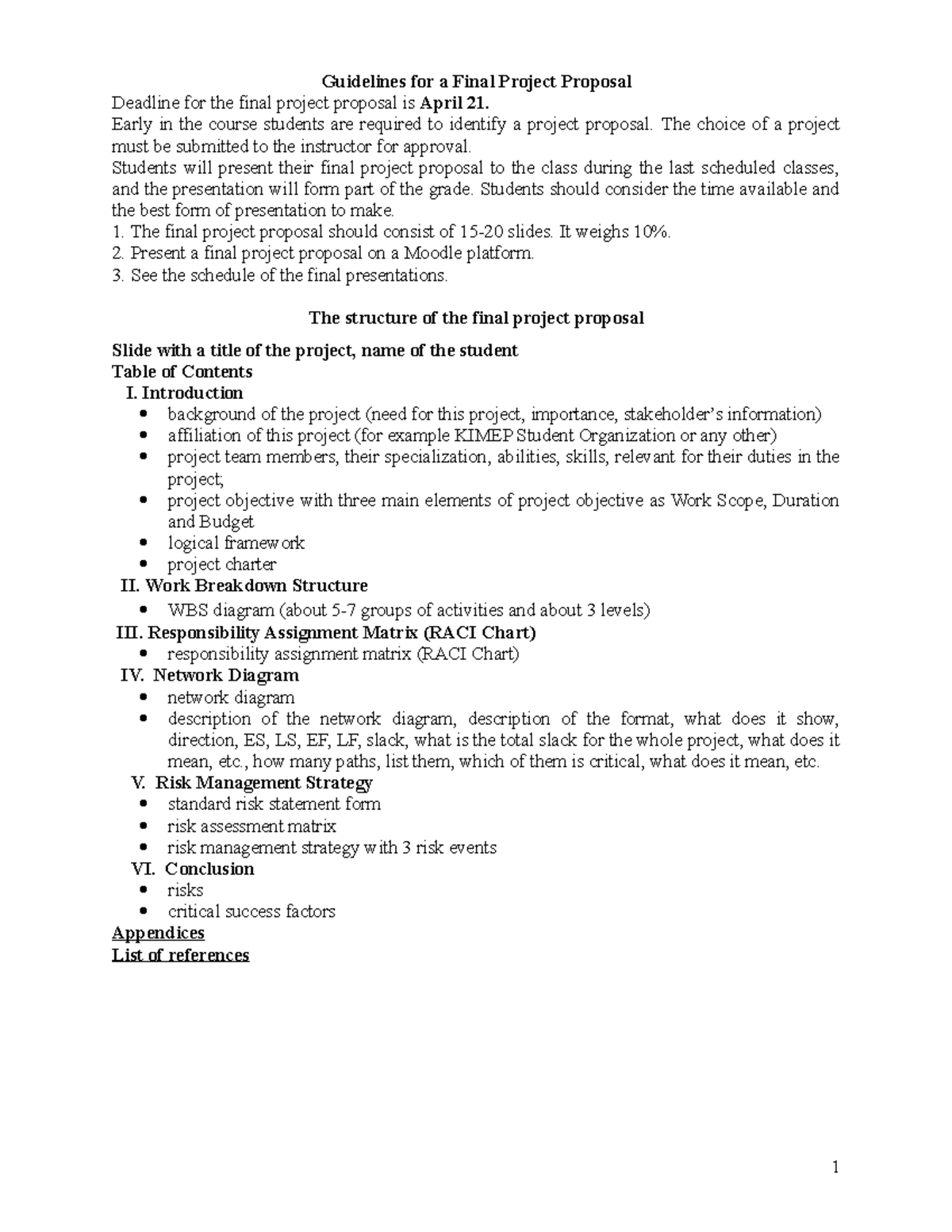 Final Project Proposal Guidelines for Success - Essential Steps - Studocu
