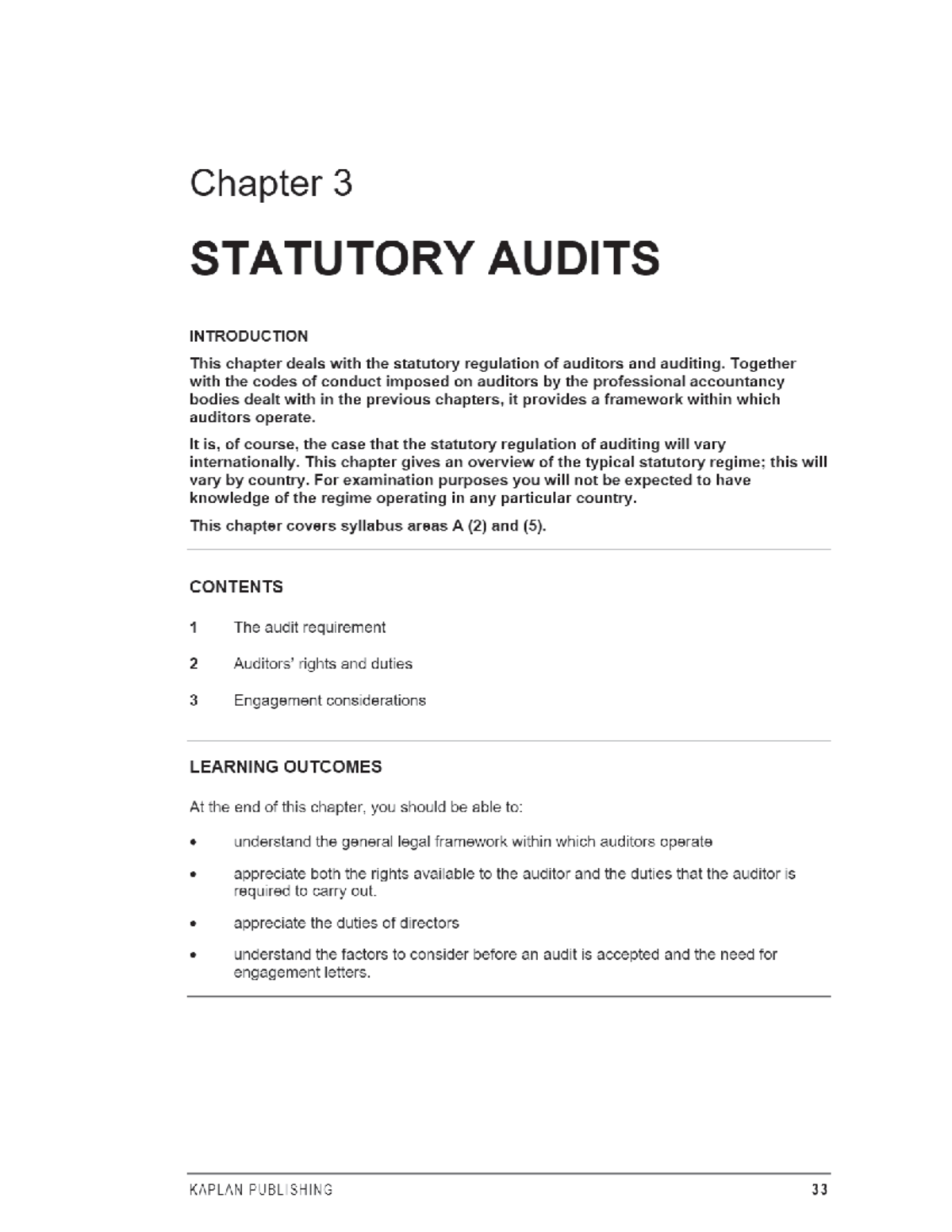 Chapter 3 - Statutory Audits Overview for FAU Course - Studocu