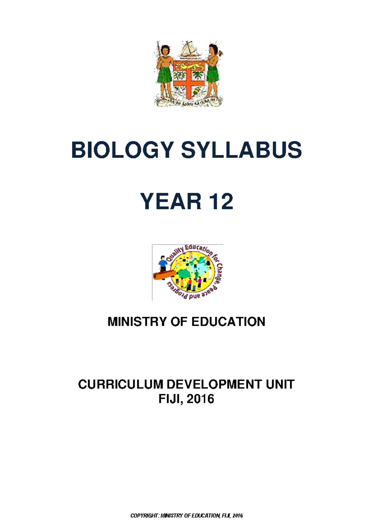 Yr 12 Biology Syllabi - Lecture notes - COPYRIGHT: MINISTRY OF ...