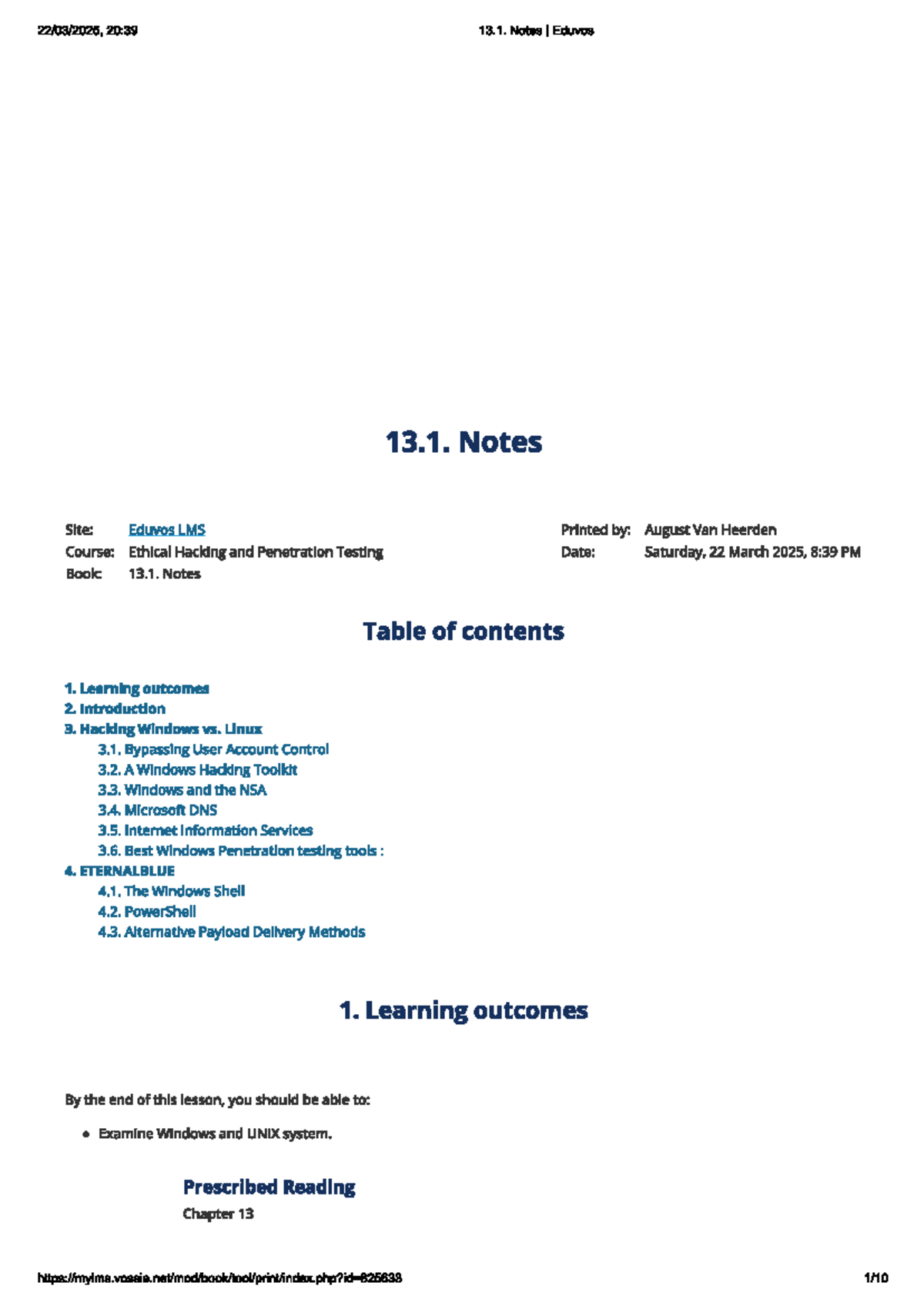 Ethical hacking and penetration testing notes (course 20:39) - Studocu