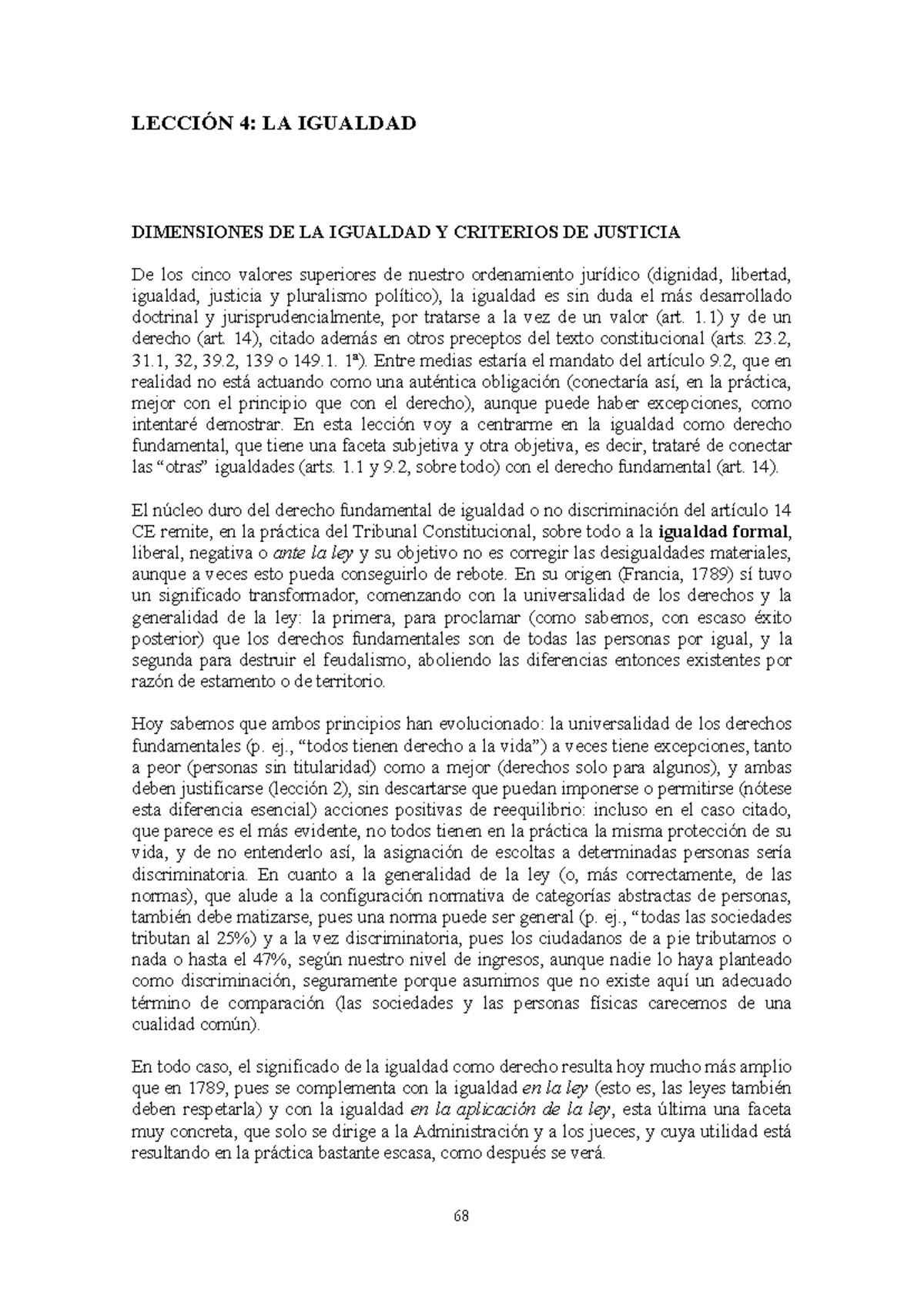 Lección 4 DFJC - JBHIUOJL - LECCIÓN 4: LA IGUALDAD DIMENSIONES DE LA ...