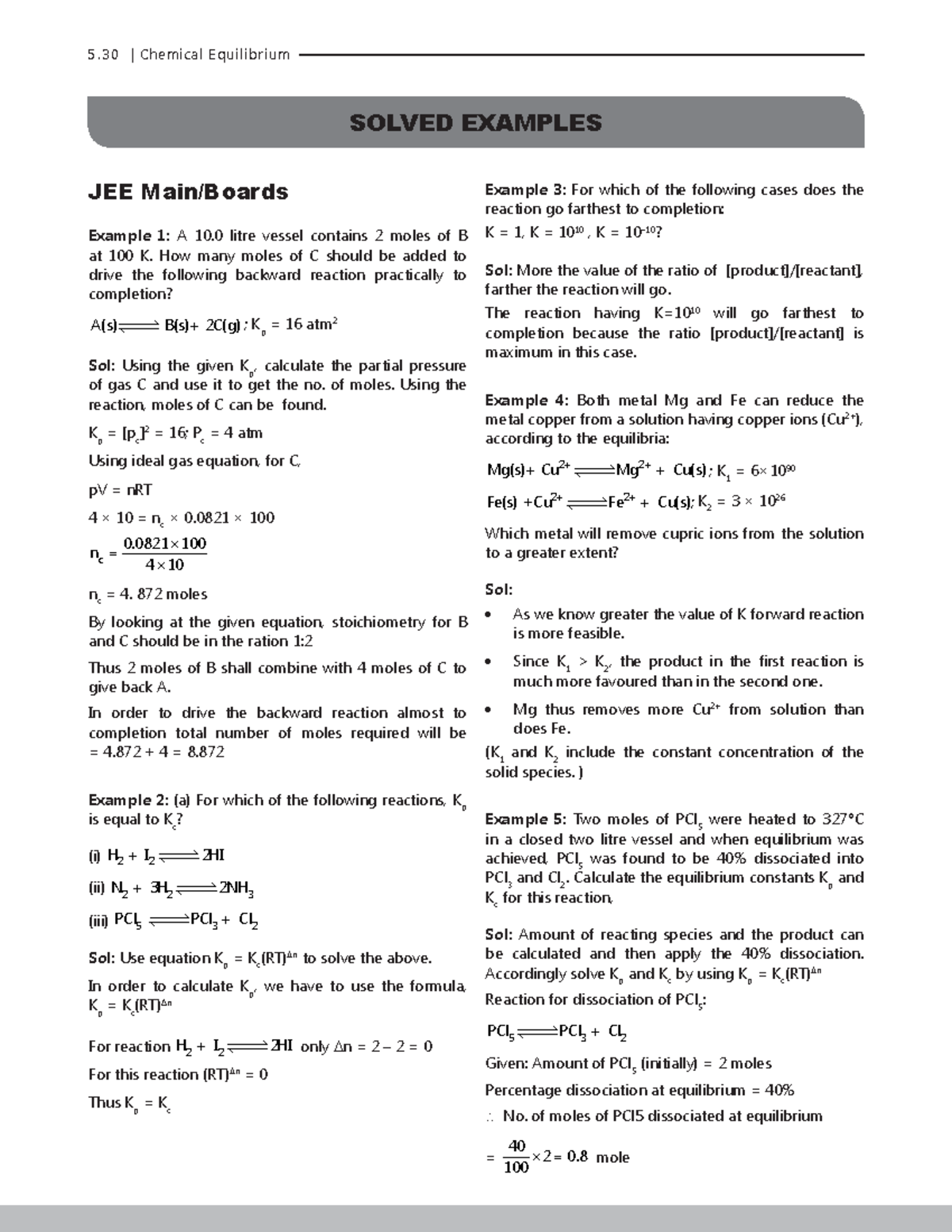 5 - An exercise on chemical equilibrium. - 3 0 |Chemical Equilibrium ...