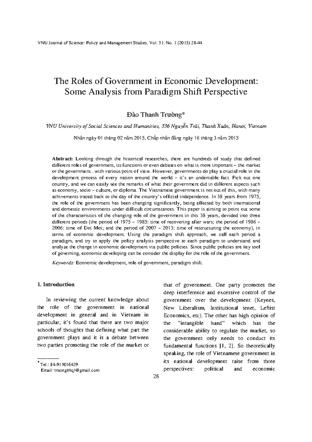 131 1 252 1 10 2016 0330 - nkjnkj - VNU Journal of Science: Policy and ...