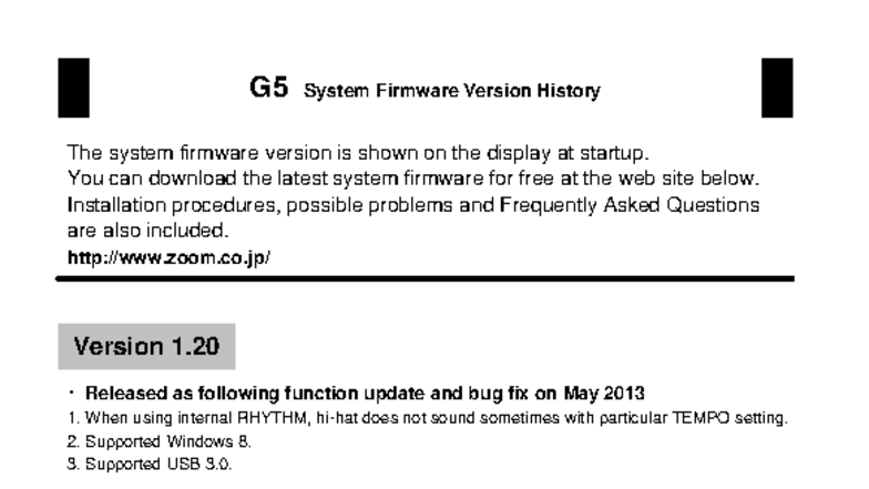 G5 System Firmware Version History and Updates - Studocu