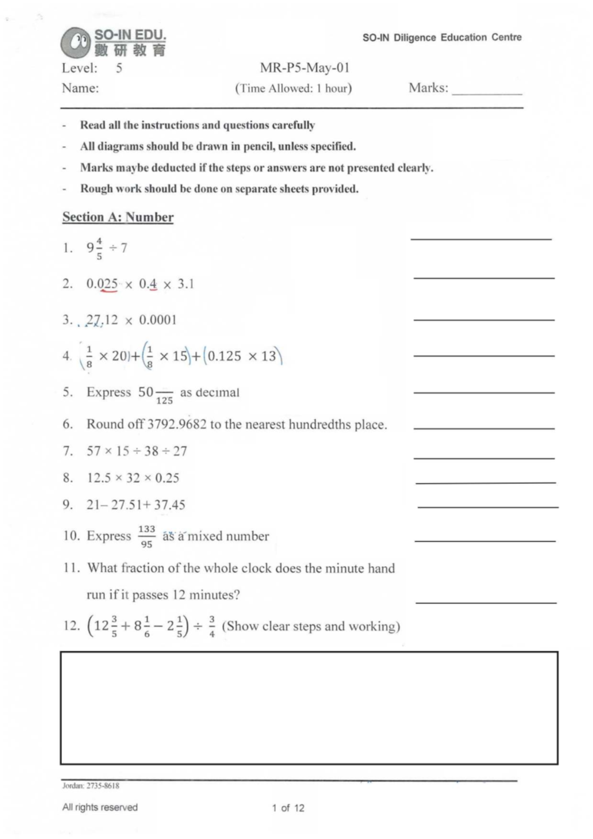 P5 T2 Final Exam Maths Paper 2 - Level 5 - Studocu