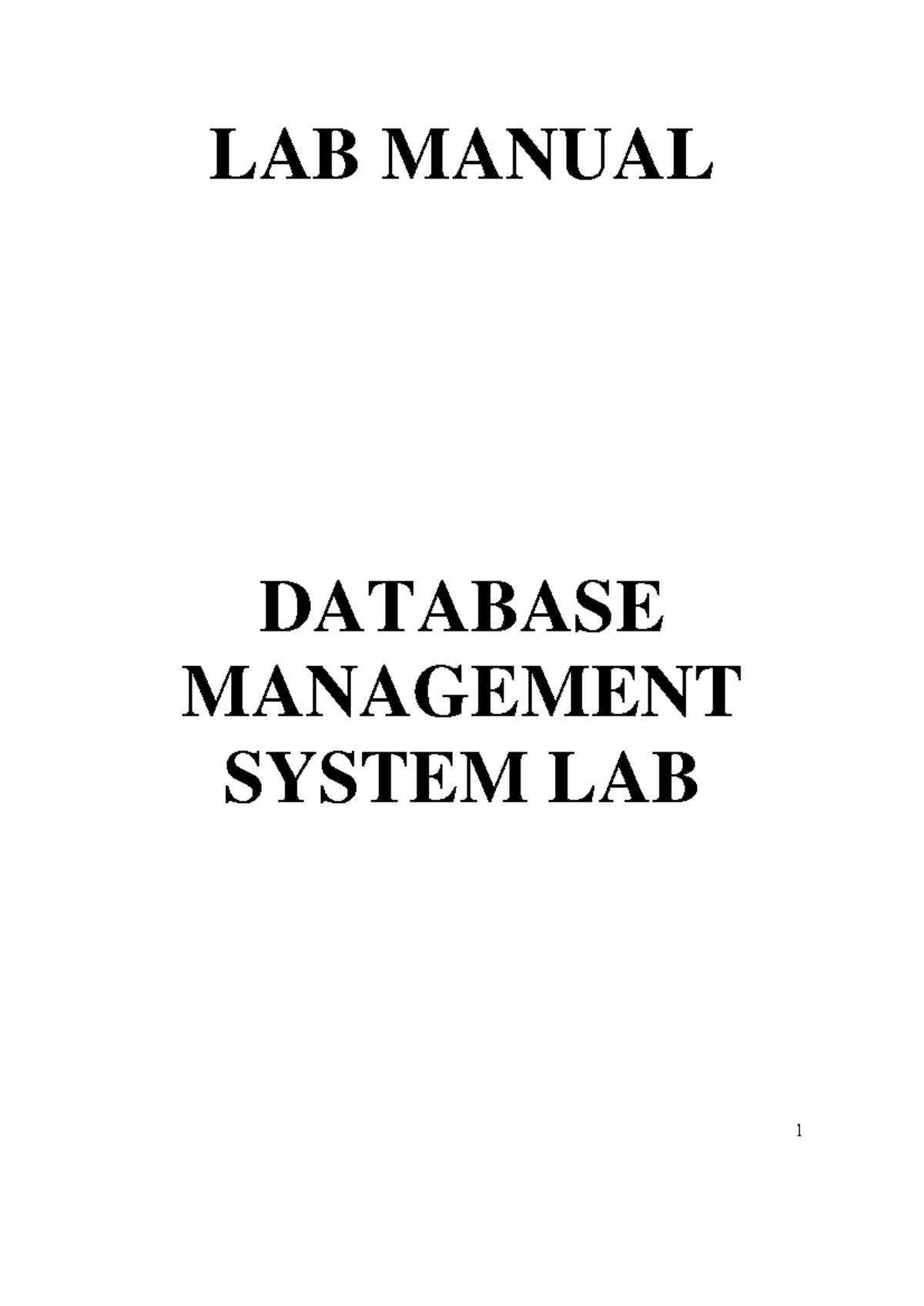 DBMS-LAB: Comprehensive Manual on SQL Commands and Functions - Studocu