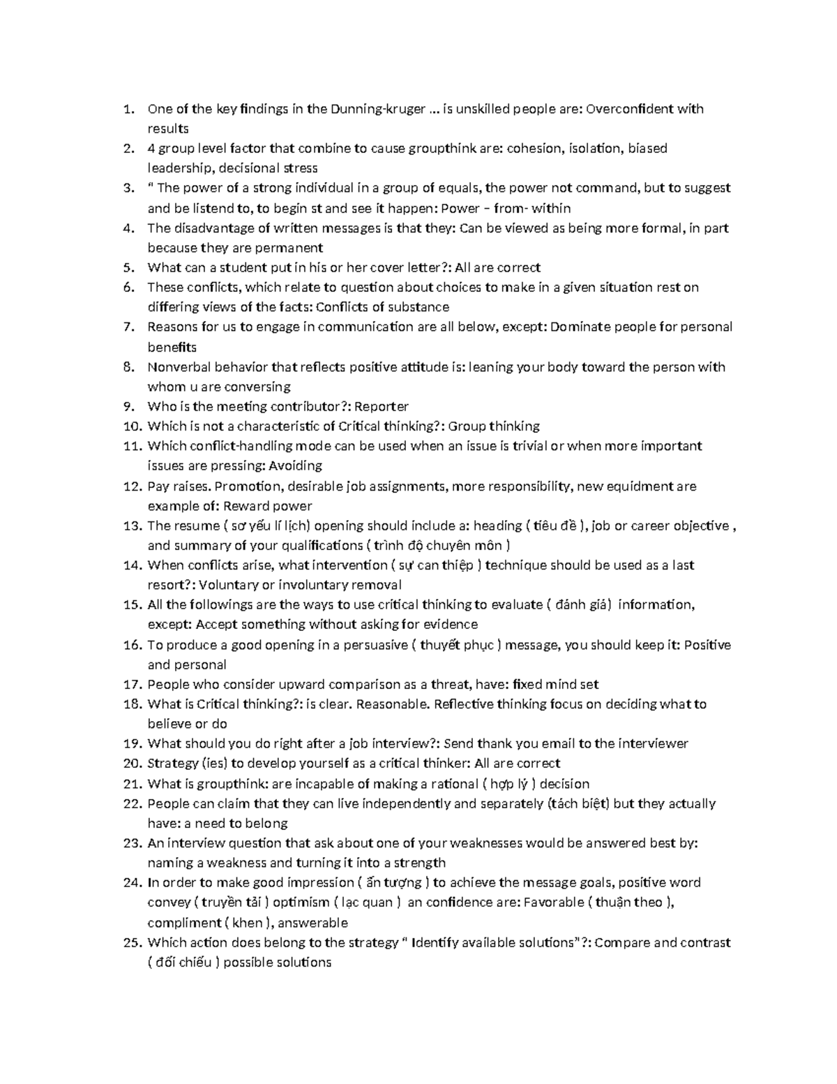 SSG104 - Assignment Notes on Communication and Critical Thinking ...