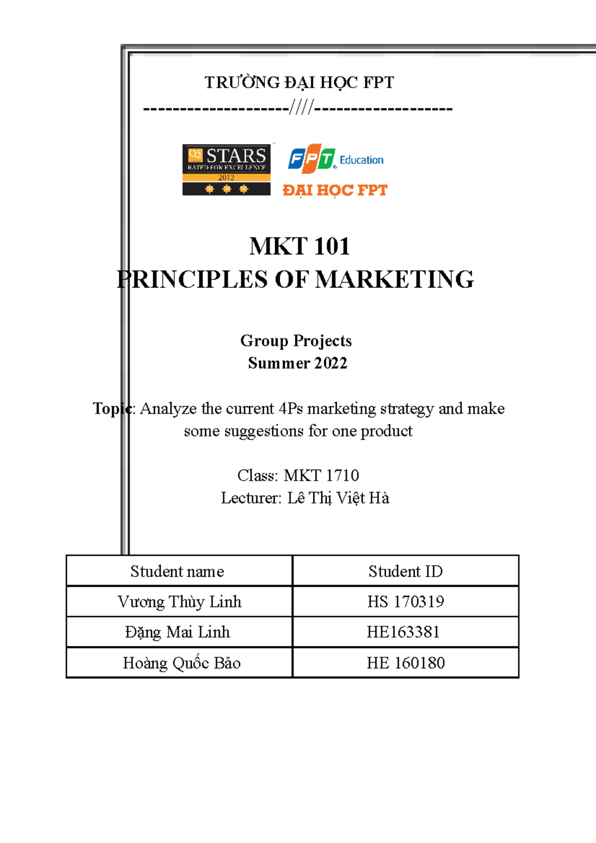 MKT 1710 - Analysis of Milo's 4Ps Marketing Strategy (Group Project ...