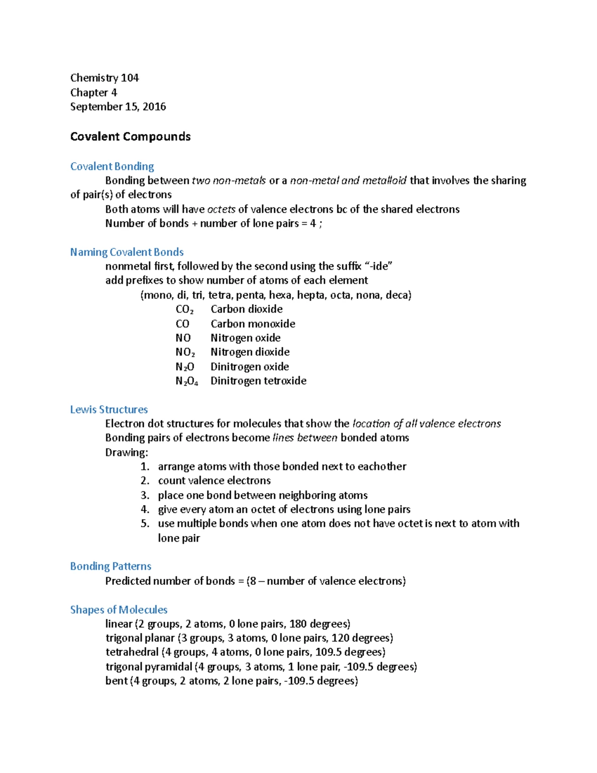 CH 102 Chapter 20 - Professor: Alice DeSimone - CHAPTER 20 ...