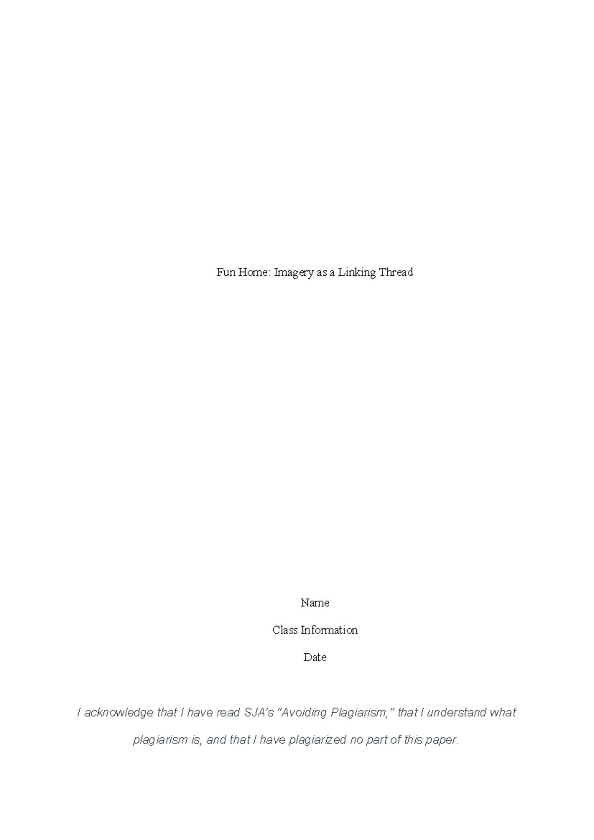 Fun Home (ENG 101): Analyzing Imagery as a Narrative Thread - Studocu