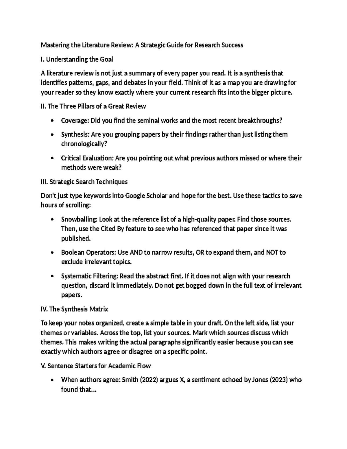 Mastering the Literature Review: A Strategic Guide for Research Success ...