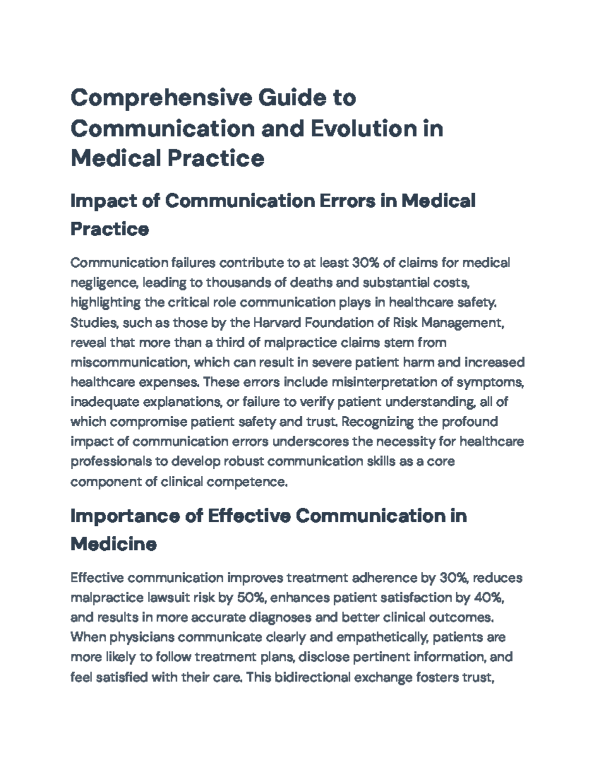 Comprehensive Guide to Communication in Medical Practice (MED 101 ...