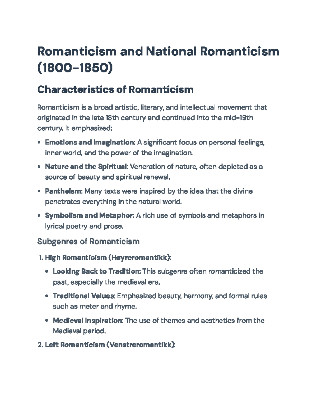 Romanticism & National Romanticism (1800-1850): Key Characteristics ...