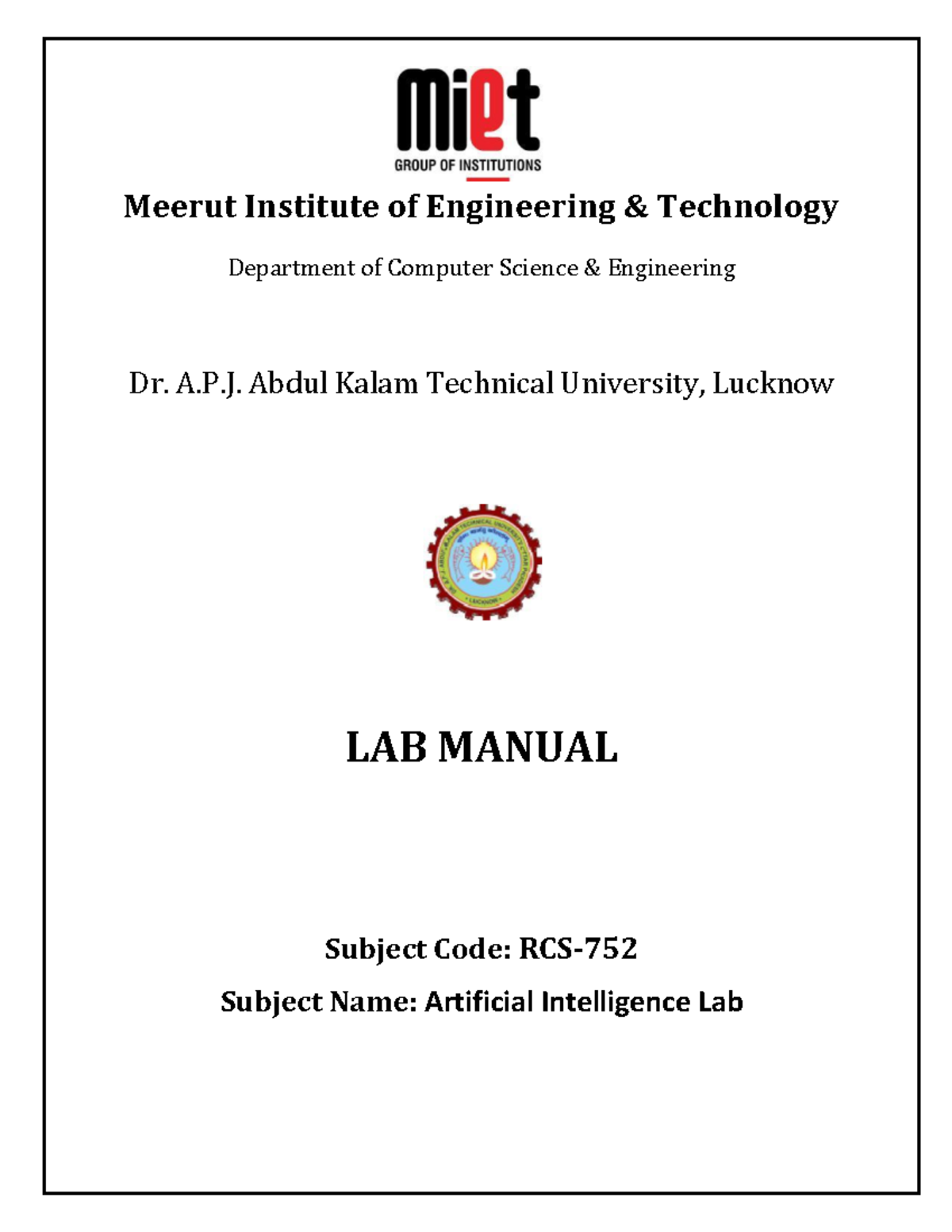 Artificial Intelligence Lab Manual (RCS-): Prolog Experiments & Queries ...