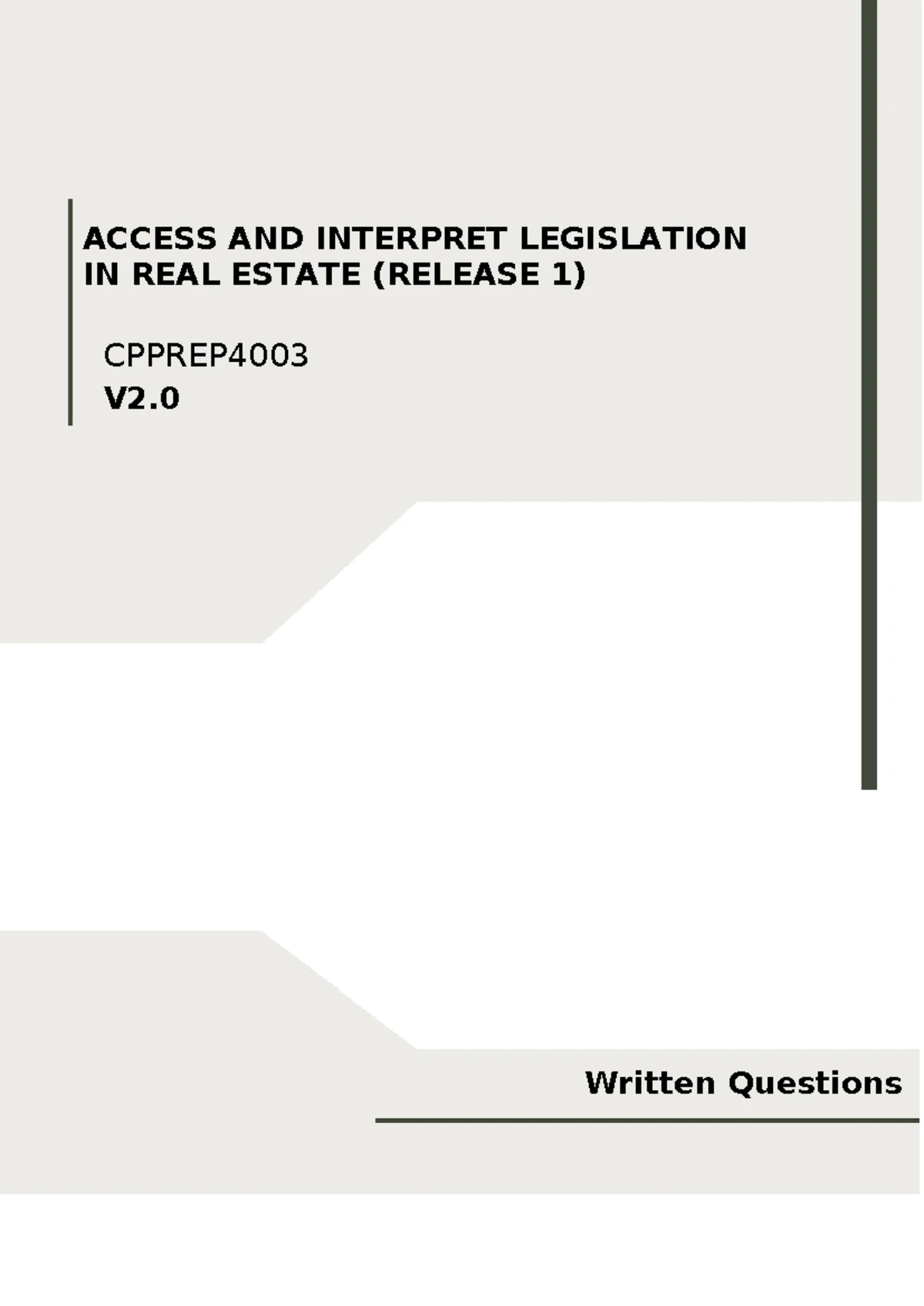CPPREP 4003 - Legislation Report v2: Access & Interpretation Guide ...