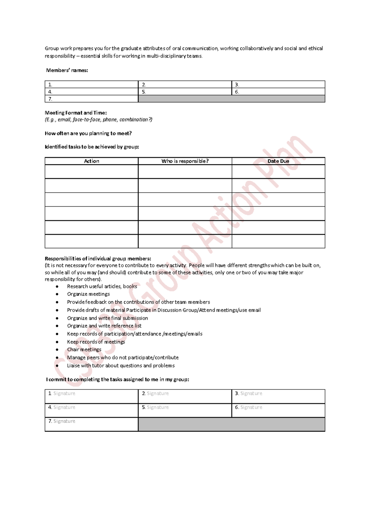 CSB338 2023 Group Action Plan-1 - Group work prepares you for the ...
