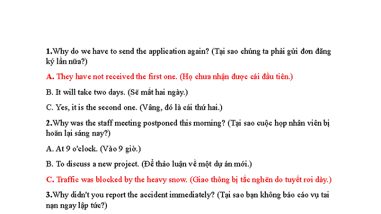 Lesson 10 - Ôn tập: Questions and Answers Review - Studocu