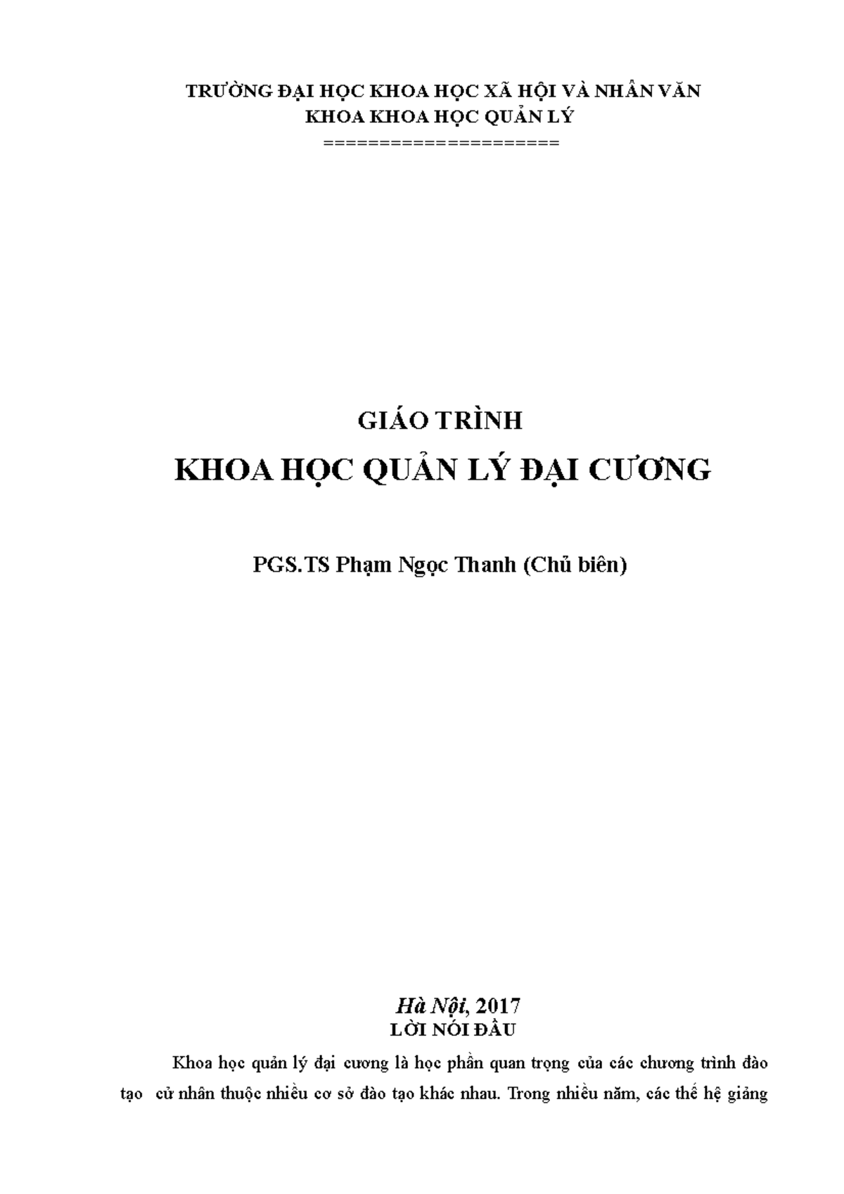 Giáo Trình Khoa Học Quản Lý Đai Cương - 1.3.GIAO Trinh Khqldc - Document Preview