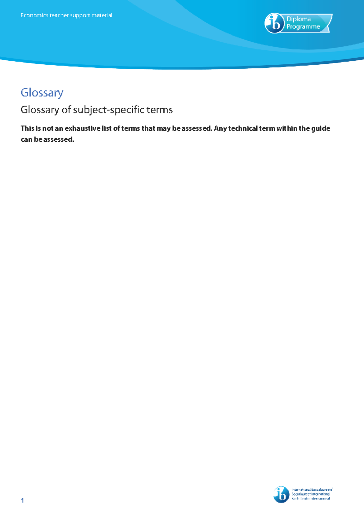 IB Economics Glossary: Key Terms and Definitions for Students - Studocu