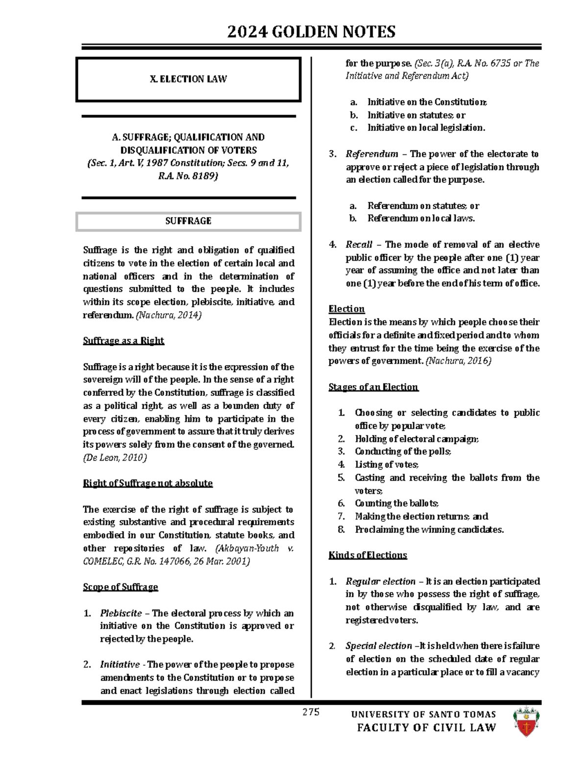 Election Law Notes: Suffrage, Qualifications & Voter Disqualifications ...