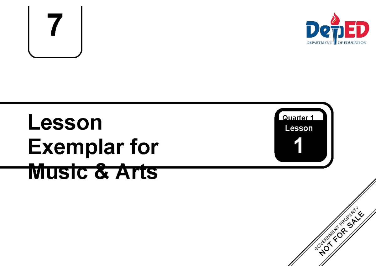 Q1 LE Music and Arts 7: Lesson 1 Exemplar for Weeks 1-2 - Studocu