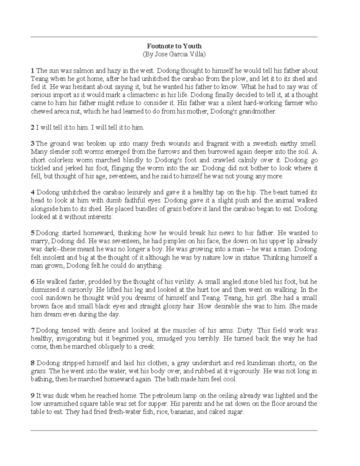 Footnote to Youth (ENG 101): Analysis of Growth and Responsibility ...
