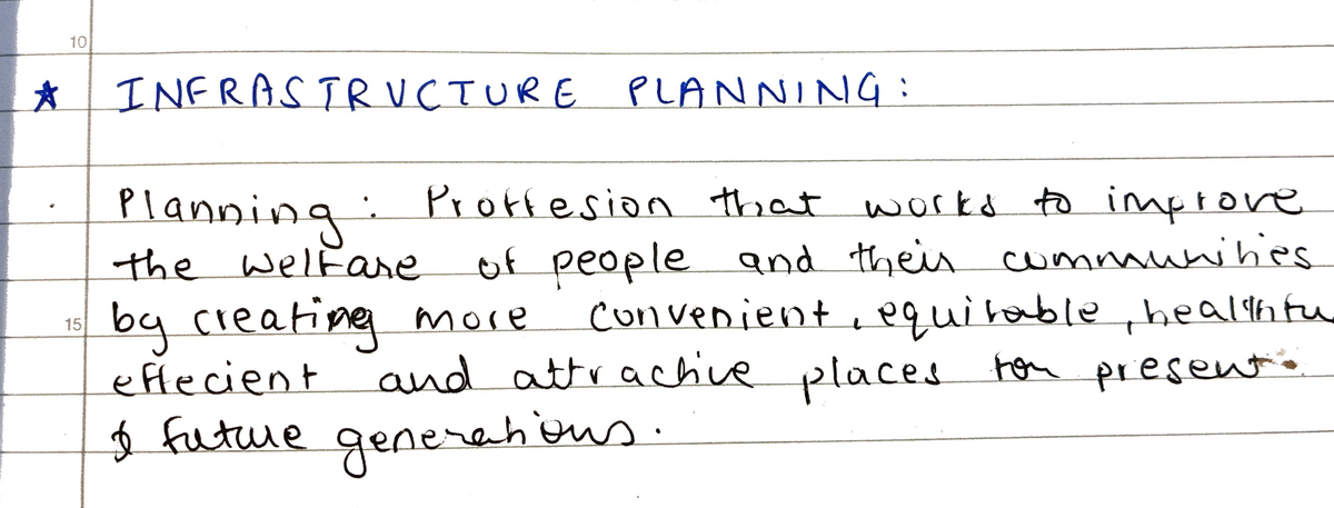 Infrastructure planning notes - CIV 101 - 10 INFRASTRUCTURE PLANNING ...