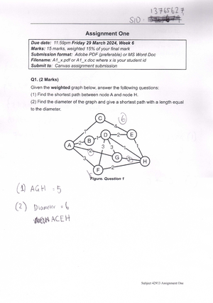 Subject 42913: Assignment Two - Graph Theory Analysis and Solutions ...